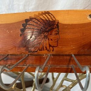 Native Coat/Tie Hanger American Cedar Wood Chief Image/Motif Wood Decorative